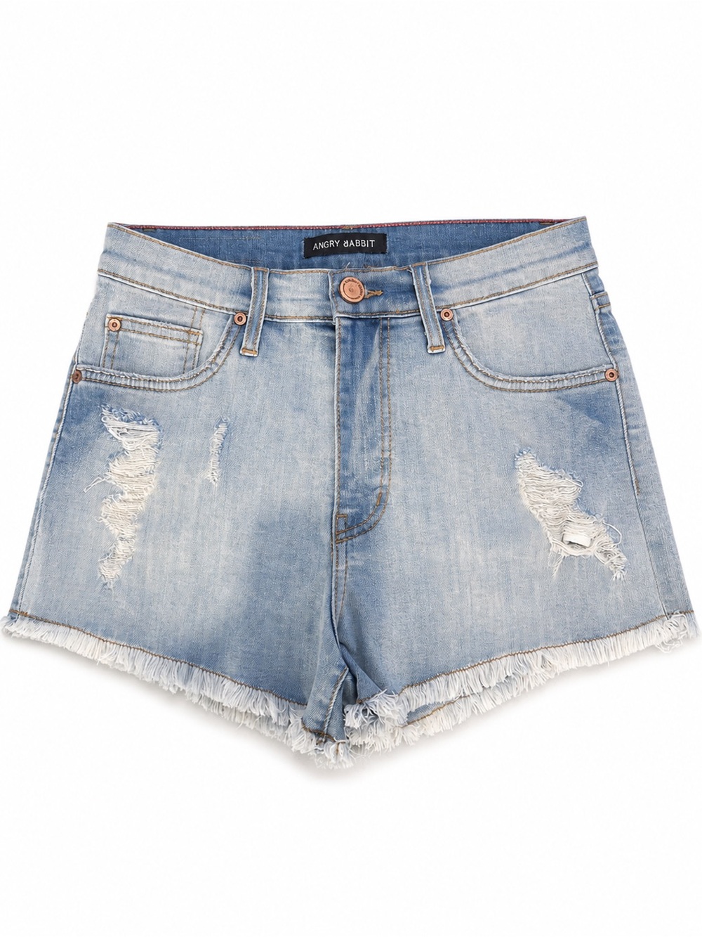 Angry Rabbit Light Blue Distressed Denim Cutoff Shorts